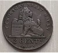 2 сентима 1911 год Бельгия DER BELGEN