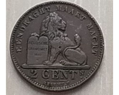 2 сентима 1911 год Бельгия DER BELGEN