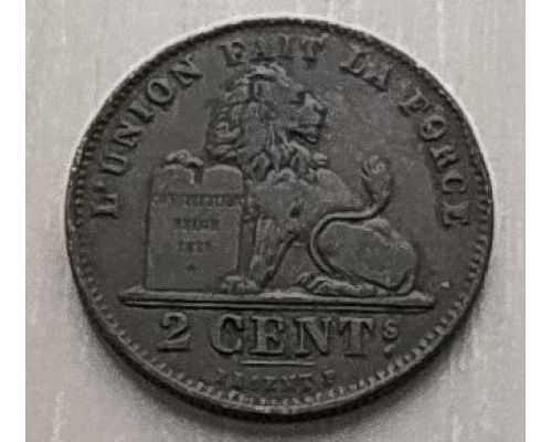 2 сентима 1911 год Бельгия DES BELGES