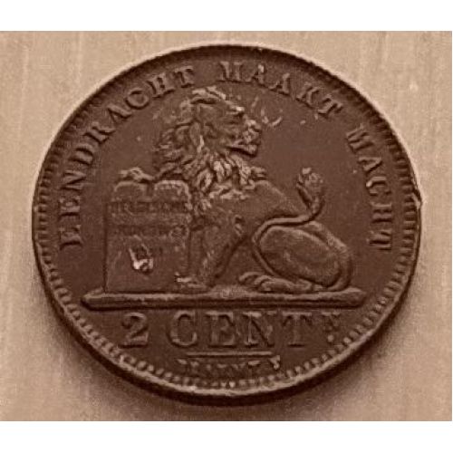 2 сентима 1919 год Бельгия DES BELGES