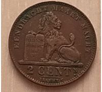 2 сентима 1919 год Бельгия DER BELGEN