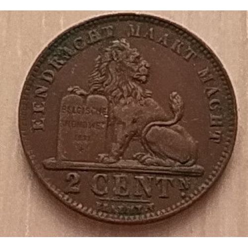 2 сентима 1919 год Бельгия DER BELGEN