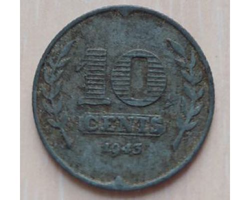 10 центов 1943 года Нидерланды (2)
