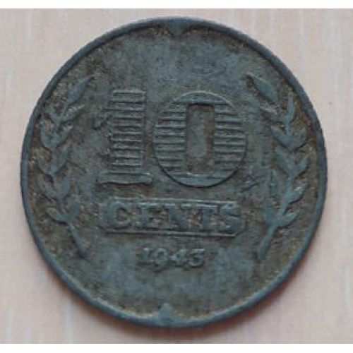 10 центов 1943 года Нидерланды (2)