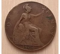 1 пенни 1906 год Великобритания