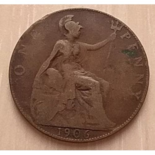 1 пенни 1906 год Великобритания