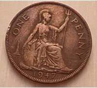 1 пенни 1947 год Великобритания