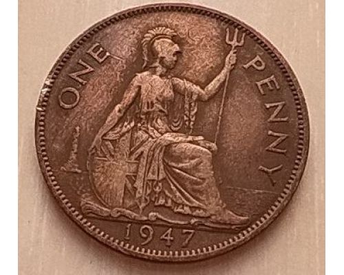 1 пенни 1947 год Великобритания