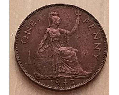 1 пенни 1945 год Великобритания