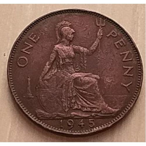 1 пенни 1945 год Великобритания