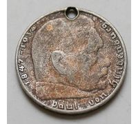 2 рейхсмарки 1937 год А Германия Третий Рейх Серебро Пауль фон Гинденбург
