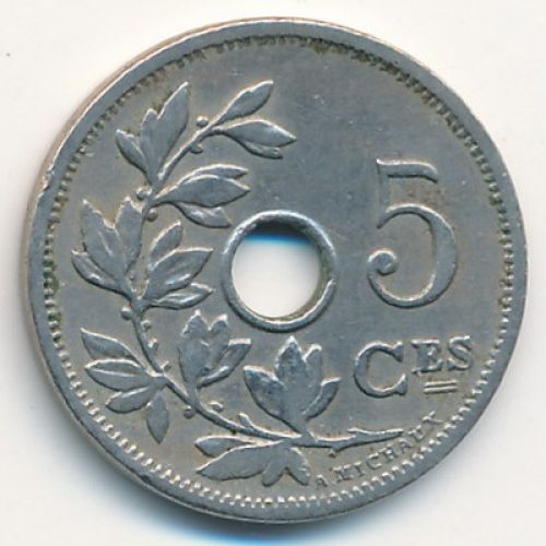 5 сентим 1907 год Бельгия BELGIQUE