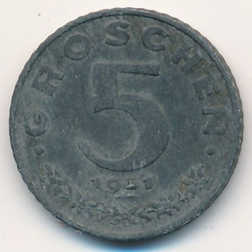5 грошей 1951 год Австрия
