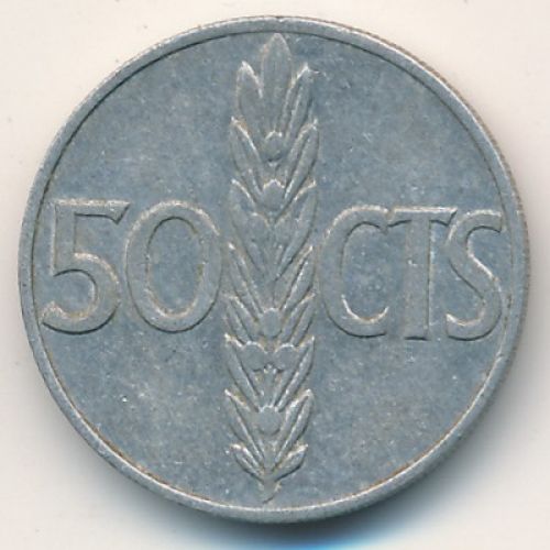 50 сентимо 1966 год Испания