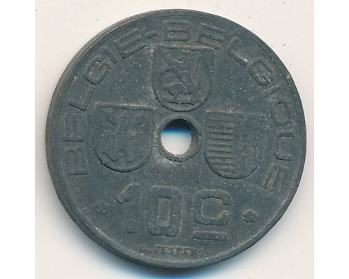10 сентим 1941 год Бельгия BELGIE-BELGIQUE состояние VF