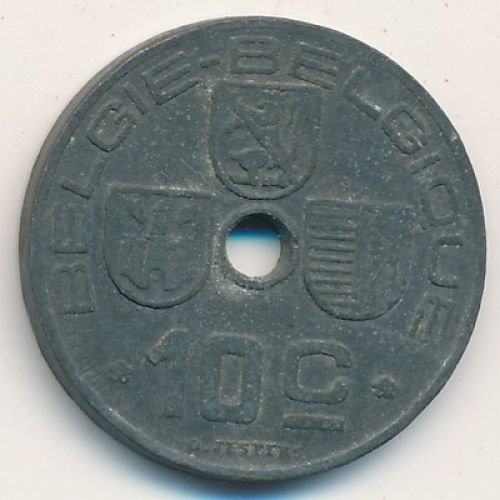 10 сентим 1941 год Бельгия BELGIE-BELGIQUE состояние VF