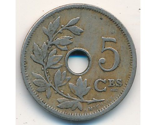 5 сентим 1906 год Бельгия BELGIQUE состояние VG
