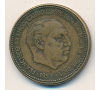 2,5 песет 1953 год Испания