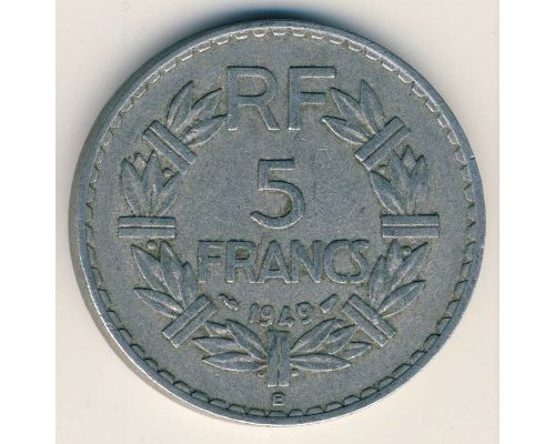 5 франков 1949 год Франция B