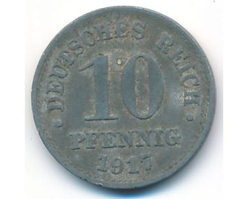 10 пфеннигов 1917 год Германия состояние VG