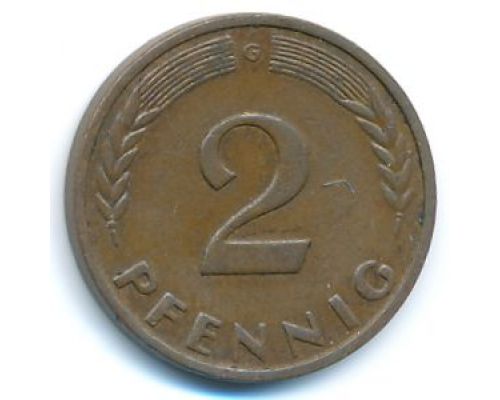 2 пфеннига 1950 ФРГ Германия