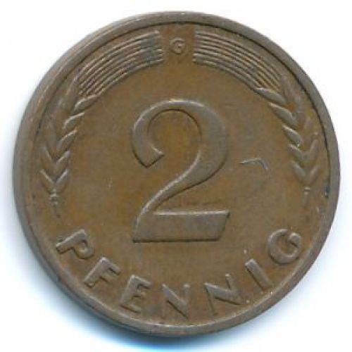 2 пфеннига 1950 ФРГ Германия
