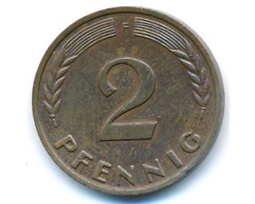 2 пфеннига 1964 ФРГ Германия