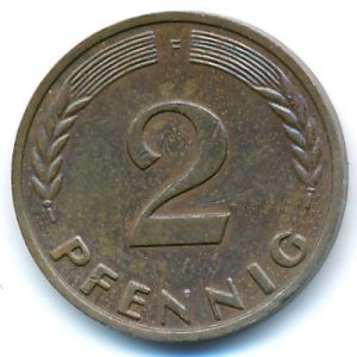 2 пфеннига 1964 ФРГ Германия