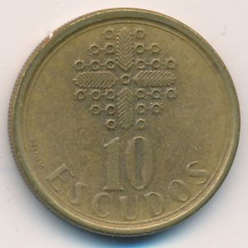 10 эскудо 1987 год. Португалия