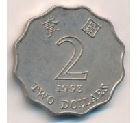 2 доллара 1993 год Китай Гонконг Цветок Баугиния