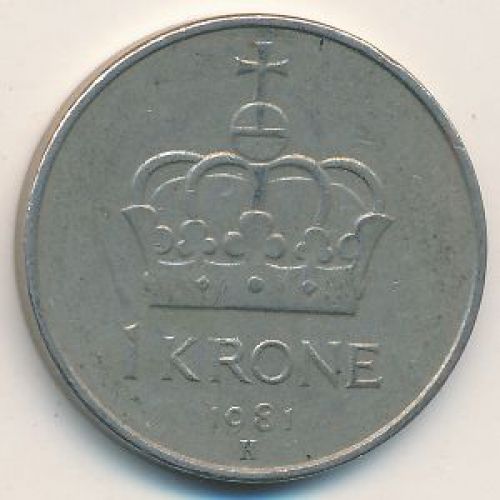 1 крона 1981 год Норвегия