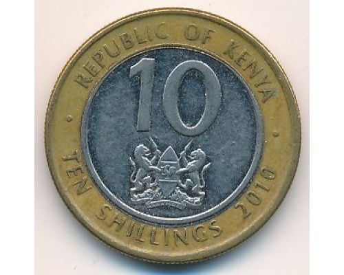 10 шиллингов 2010 год Кения
