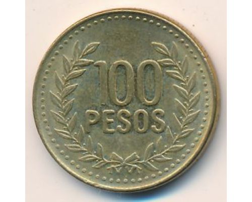 100 песо 2009 год Колумбия