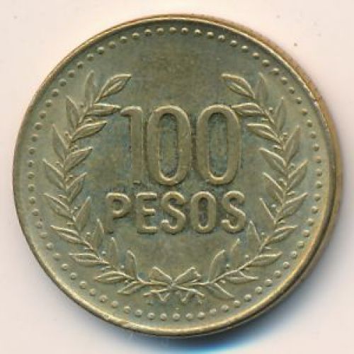 100 песо 2009 год Колумбия