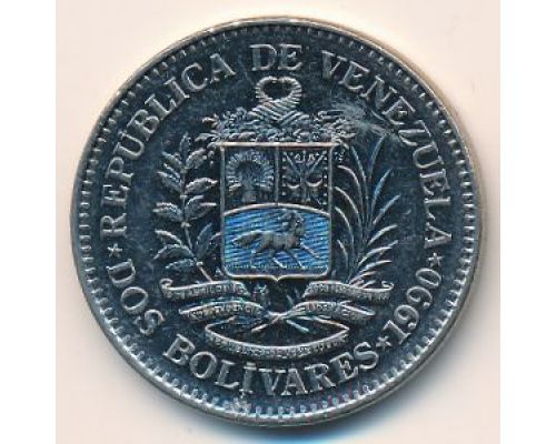2 боливара 1990 год Венесуэла