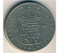 1 крона 1972 год Швеция Густав VI Адольф