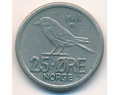 25 эре 1966 год Норвегия Птица