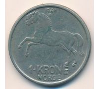 1 крона 1960 год Норвегия Лошадь