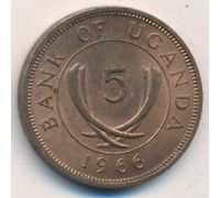 5 центов 1966 год Уганда