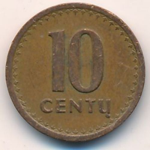 10 центов 1991 год Литва