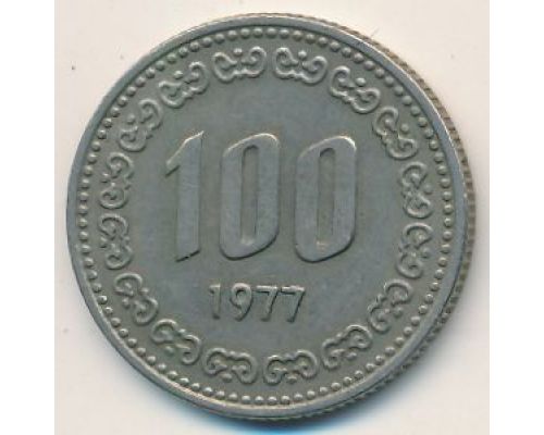 100 вон 1977 год Южная Корея Ли Сун-Син