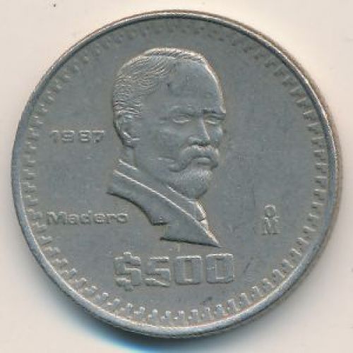 500 песо 1987 год Мексика Мадеро