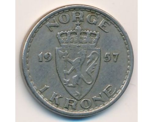 1 крона 1957 год Норвегия
