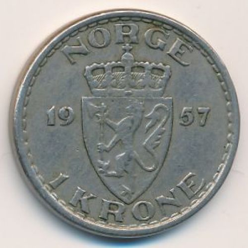 1 крона 1957 год Норвегия