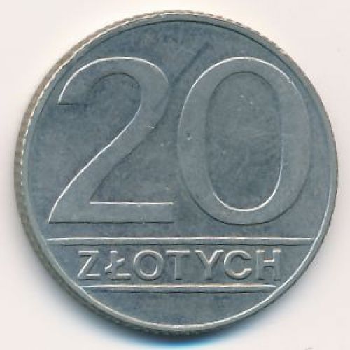 20 злотых 1990 год Польша