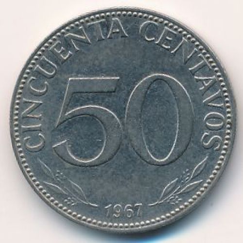 50 сентаво 1967 год Боливия