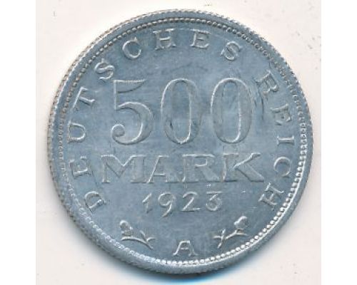 500 марок 1923 год A Германия Веймарская Республика Состояние VF
