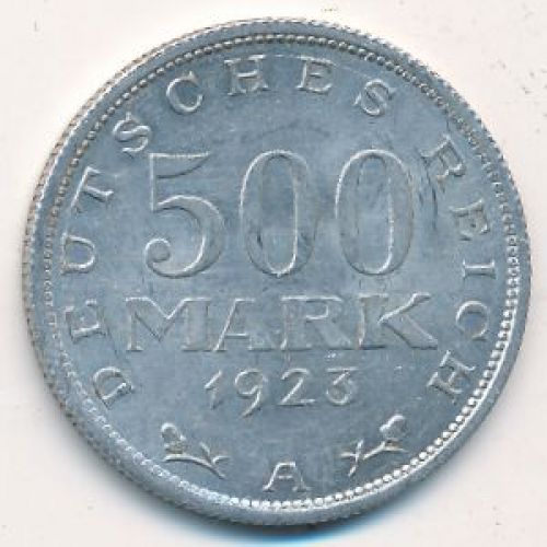 500 марок 1923 год A Германия Веймарская Республика Состояние VF