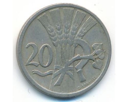 20 гелеров 1921 год Чехословакия Состояние XF