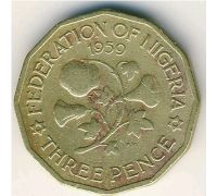 3 пенса 1959 год Нигерия Хлопок